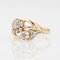 20. Jh. Französischer 18 Karat Gelbgold Ring mit Diamanten und Blumenmuster, 1890er 3