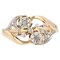 20. Jh. Französischer 18 Karat Gelbgold Ring mit Diamanten und Blumenmuster, 1890er 1