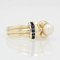 14 Karat Modern Sapphire Cultured Pearl & Yellow Gold Ring 4