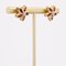 18 Karat Modern Yellow Gold &Garnet Diamond Flower Earrings, Set of 2 4