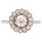 20th Century 18 Karat French White Gold & Diamonds Daisy Ring, 1890s 1