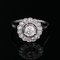 20th Century 18 Karat French White Gold & Diamonds Daisy Ring, 1890s 5