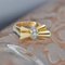 18 Karat French Yellow Gold Platinum & Diamonds Tank Knot Ring, 1940s, Image 3