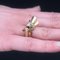 Anello con nodo in oro giallo a 18 carati, platino e diamanti, Francia, anni '40, Immagine 12