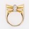 18 Karat French Yellow Gold Platinum & Diamonds Tank Knot Ring, 1940s 13
