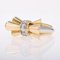 18 Karat French Yellow Gold Platinum & Diamonds Tank Knot Ring, 1940s 8