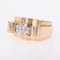 Diamonds 18 Karat French Yellow Gold Platinum Tank Ring, 1940s, Image 7