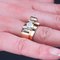 Diamonds 18 Karat French Yellow Gold Platinum Tank Ring, 1940s 10