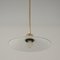 Swedish Satin Glass and Brass Botanical Pendant Light, 1940s 7