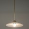 Swedish Satin Glass and Brass Botanical Pendant Light, 1940s, Image 11