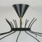 Italienische Einbaulampe aus Opalglas & schwarzem Metall, Angelo Lelli zugeschrieben, 1950er 7