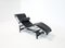 Lounge Chair LC4 in Black Leather attributed to Le Corbusier for Cassina, Italy, 1960s 10