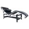 Lounge Chair LC4 in Black Leather attributed to Le Corbusier for Cassina, Italy, 1960s 1