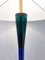 Lámpara de pie Mid-Century de cristal de Murano en azul y verde atribuida a Fulvio Bianconi, años 50, Imagen 8