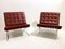Burgundy Leather Barcelona Chairs attributed to Mies Van Der Rohe for Knoll, 1990s, Set of 2 12