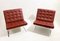 Burgundy Leather Barcelona Chairs attributed to Mies Van Der Rohe for Knoll, 1990s, Set of 2 13