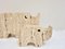 Italian Brutalist Travertine Rhinoceros Sculptures attributed to Fratelli Mannelli, Italy, 1970s, Set of 4 7