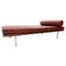 Barcelona Daybed in Burgundy Leather attributed to Ludwig Mies Van Der Rohe for Knoll, 1990s 1