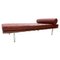 Barcelona Daybed in Burgundy Leather attributed to Ludwig Mies Van Der Rohe for Knoll, 1990s, Image 1
