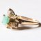 Vintage 18k Gold Ring with Emerald & White Cubic Zirconia, 1960s 3