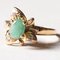 Vintage 18k Gold Ring with Emerald & White Cubic Zirconia, 1960s 2