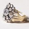 Vintage in oro 18k e argento con diamante centrale a taglio brillante e rosetta, anni '90, Immagine 3