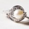Vintage 14k White Gold Pearl & Diamond Ring, 1960s 7