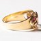 Vintage 18k Gold with White & Fuchsia Glass Paste & Pink and Orange Glass Paste Ring, 70s/80s 6