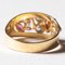 Oro 18k vintage con pasta di vetro bianca e fucsia e anello di pasta di vetro rosa e arancione, anni '70/'80, Immagine 7