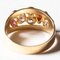 Vintage 18k Gold with White & Fuchsia Glass Paste & Pink and Orange Glass Paste Ring, 70s/80s 9