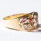 Vintage 18k Gold with White & Fuchsia Glass Paste & Pink and Orange Glass Paste Ring, 70s/80s 5