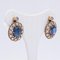 Vintage 18k Gold with Sapphire & Diamond Earrings, 1970s, Set of 2 2