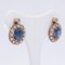 Vintage 18k Gold with Sapphire & Diamond Earrings, 1970s, Set of 2, Image 2