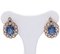 Vintage 18k Gold with Sapphire & Diamond Earrings, 1970s, Set of 2 1