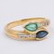 Vintage 18k Yellow Gold Sapphire, Emerald & Diamond Ring, 1970s 2
