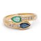 Vintage 18k Yellow Gold Sapphire, Emerald & Diamond Ring, 1970s 1