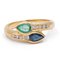 Vintage 18k Yellow Gold Sapphire, Emerald & Diamond Ring, 1970s, Image 1