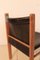 Vintage Italian Chair in Walnut and Black Leather, 1980s 10