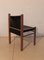 Vintage Italian Chair in Walnut and Black Leather, 1980s 5