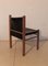 Vintage Italian Chair in Walnut and Black Leather, 1980s, Image 5