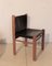 Vintage Italian Chair in Walnut and Black Leather, 1980s 3