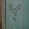 Antique French Duck Egg Blue Hand Painted & Ornately Decorated Bed Frame in Oak 5