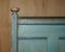 Antique French Duck Egg Blue Hand Painted & Ornately Decorated Bed Frame in Oak, Image 4