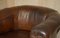 Club Tub Armchair in Brown Leather with Hand Carved Claw & Ball Feet, 1880s 4
