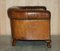 Club Tub Armchair in Brown Leather with Hand Carved Claw & Ball Feet, 1880s 16