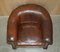 Club Tub Armchair in Brown Leather with Hand Carved Claw & Ball Feet, 1880s 13