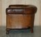 Club Tub Armchair in Brown Leather with Hand Carved Claw & Ball Feet, 1880s, Image 18