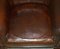 Club Tub Armchair in Brown Leather with Hand Carved Claw & Ball Feet, 1880s 14