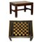 Vintage Burr Walnut & Hardwood Military Campaign Chessboard Coffee Table, Image 1