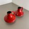 Red-Glaze Fat Lava UFO Vases attributed to Jopeko, Germany, 1970s, Set of 2 4